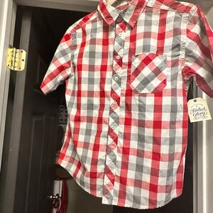 Faded Glory Kids Red and White Checkered Shirt